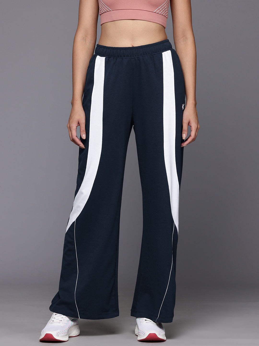 

HRX by Hrithik Roshan Women Flared Lifestyle Track Pants, Navy blue