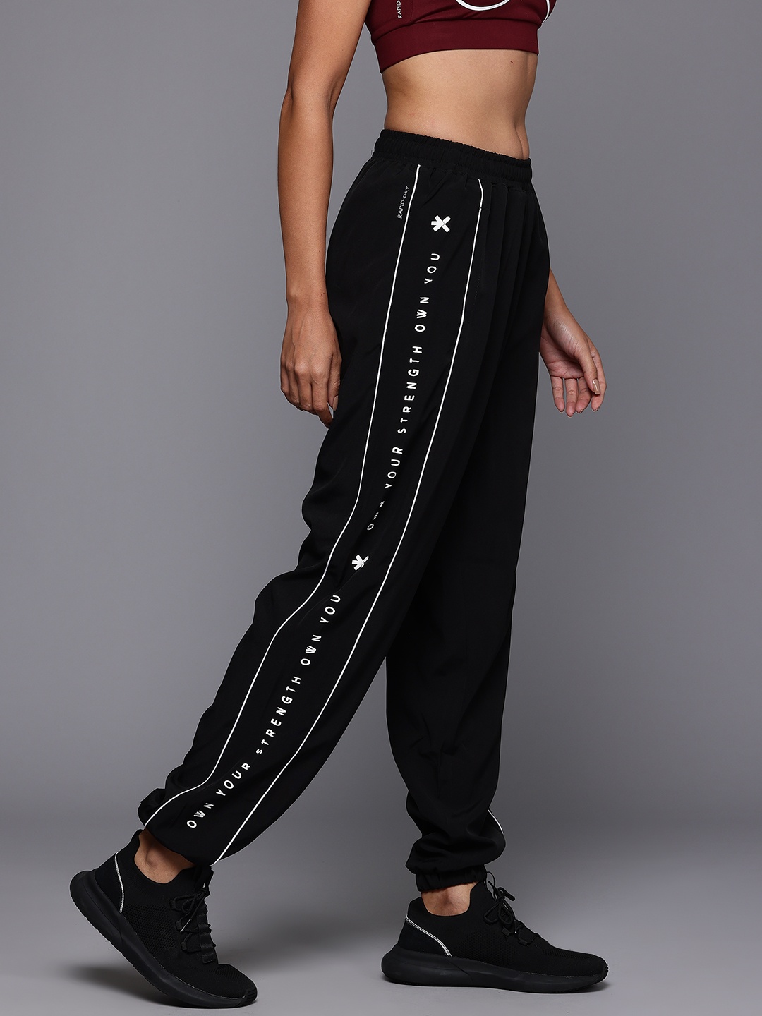 

HRX by Hrithik Roshan Women Rapid-Dry Training Joggers, Black