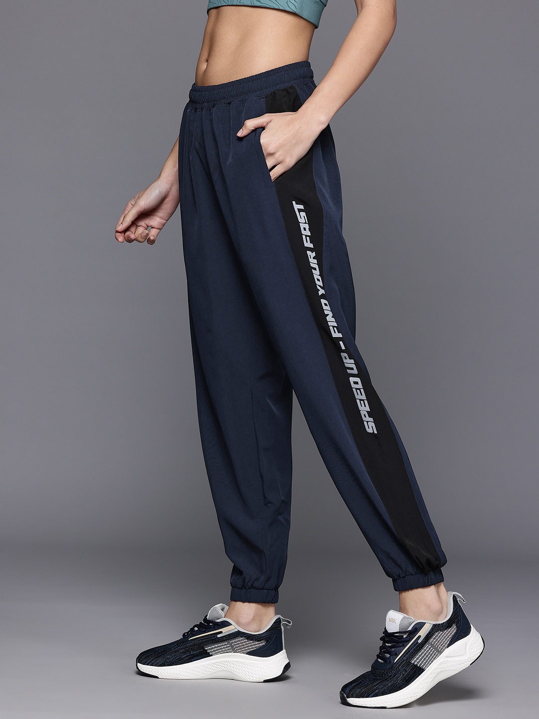 

HRX by Hrithik Roshan Women Rapid-Dry Running Joggers, Navy blue