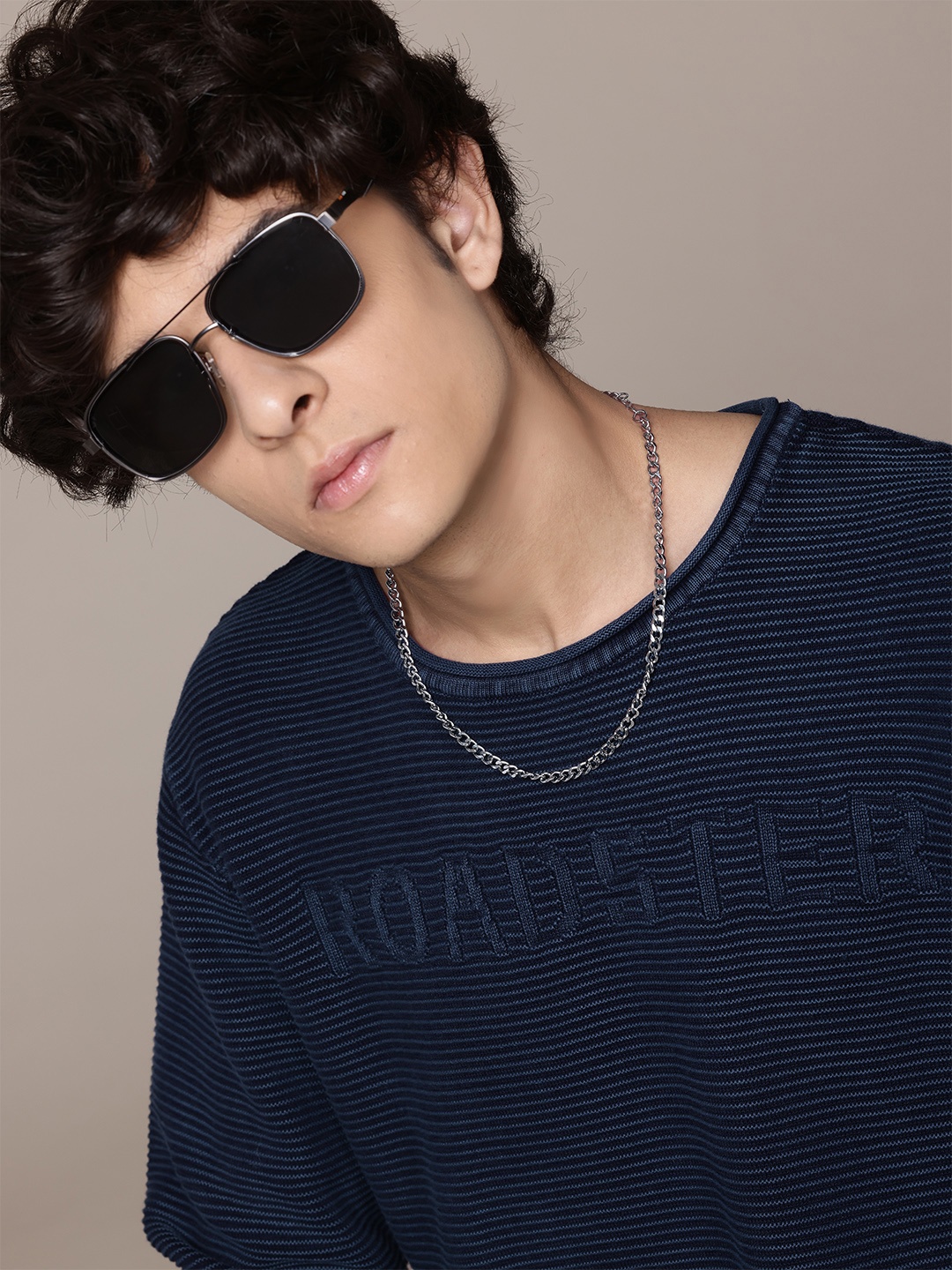 

The Roadster Lifestyle Co. Cotton Ribbed Pullover, Navy blue