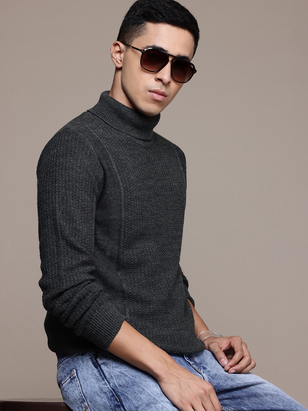

The Roadster Lifestyle Co. Turtle Neck Pullover, Charcoal