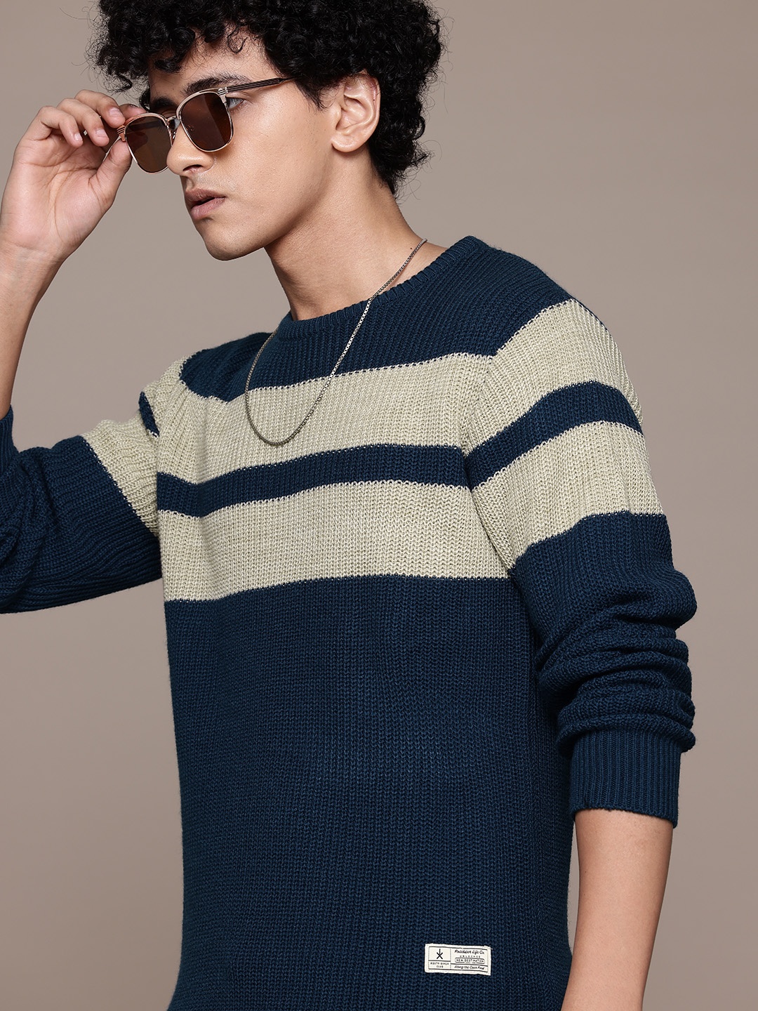 

The Roadster Lifestyle Co. Striped Pullover, Navy blue