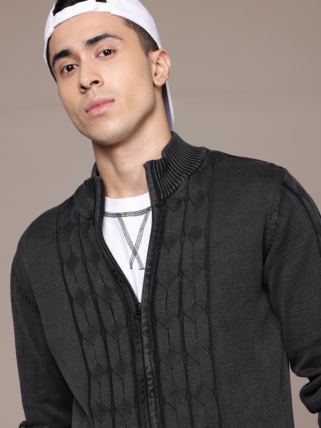 

The Roadster Lifestyle Co. Pure Cotton Cardigan, Charcoal