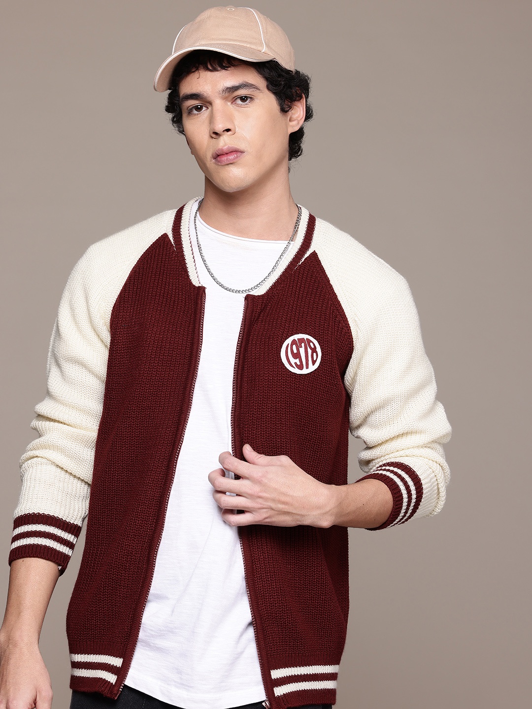 

The Roadster Lifestyle Co. Ribbed Acrylic Cardigan, Maroon