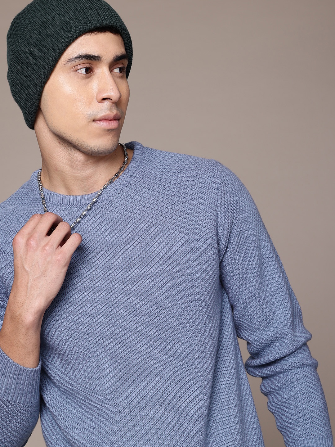 

The Roadster Lifestyle Co. Men Acrylic Pullover, Blue