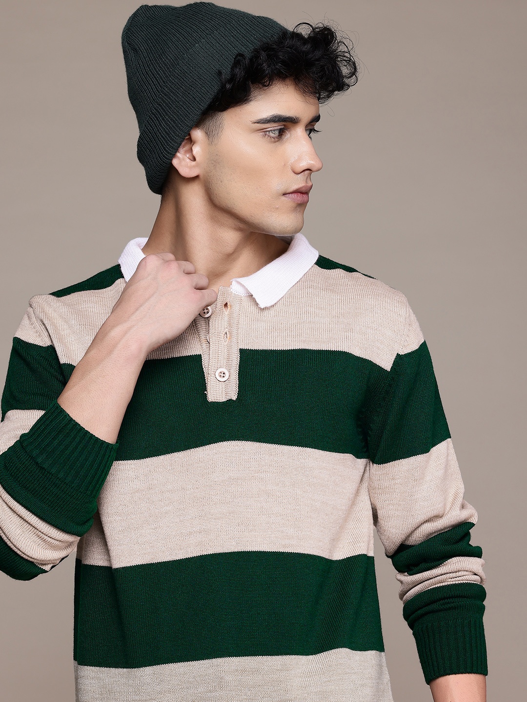 

The Roadster Lifestyle Co. Striped Pullover, Green