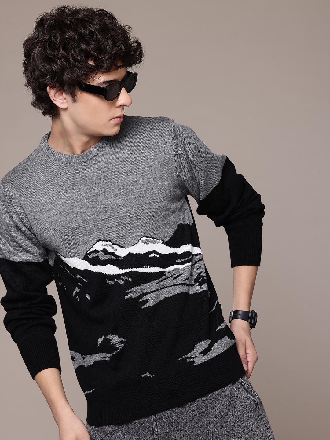 

The Roadster Lifestyle Co. Self-Design Acrylic Pullover, Black