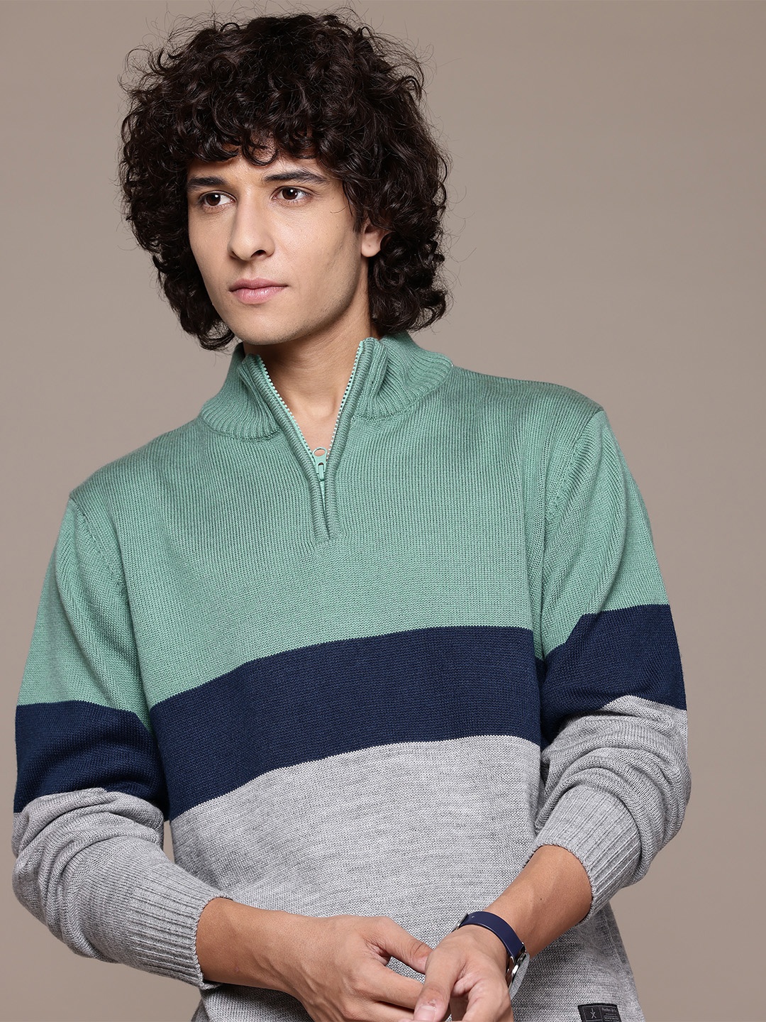 

The Roadster Lifestyle Co. Colourblocked Pullover, Green