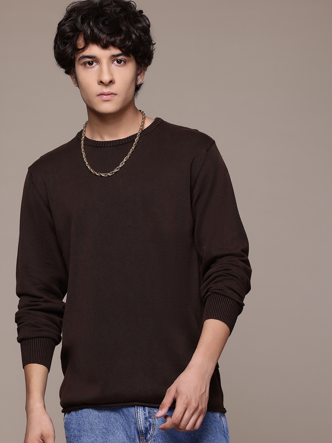 

The Roadster Lifestyle Co. Pure Cotton Pullover, Brown