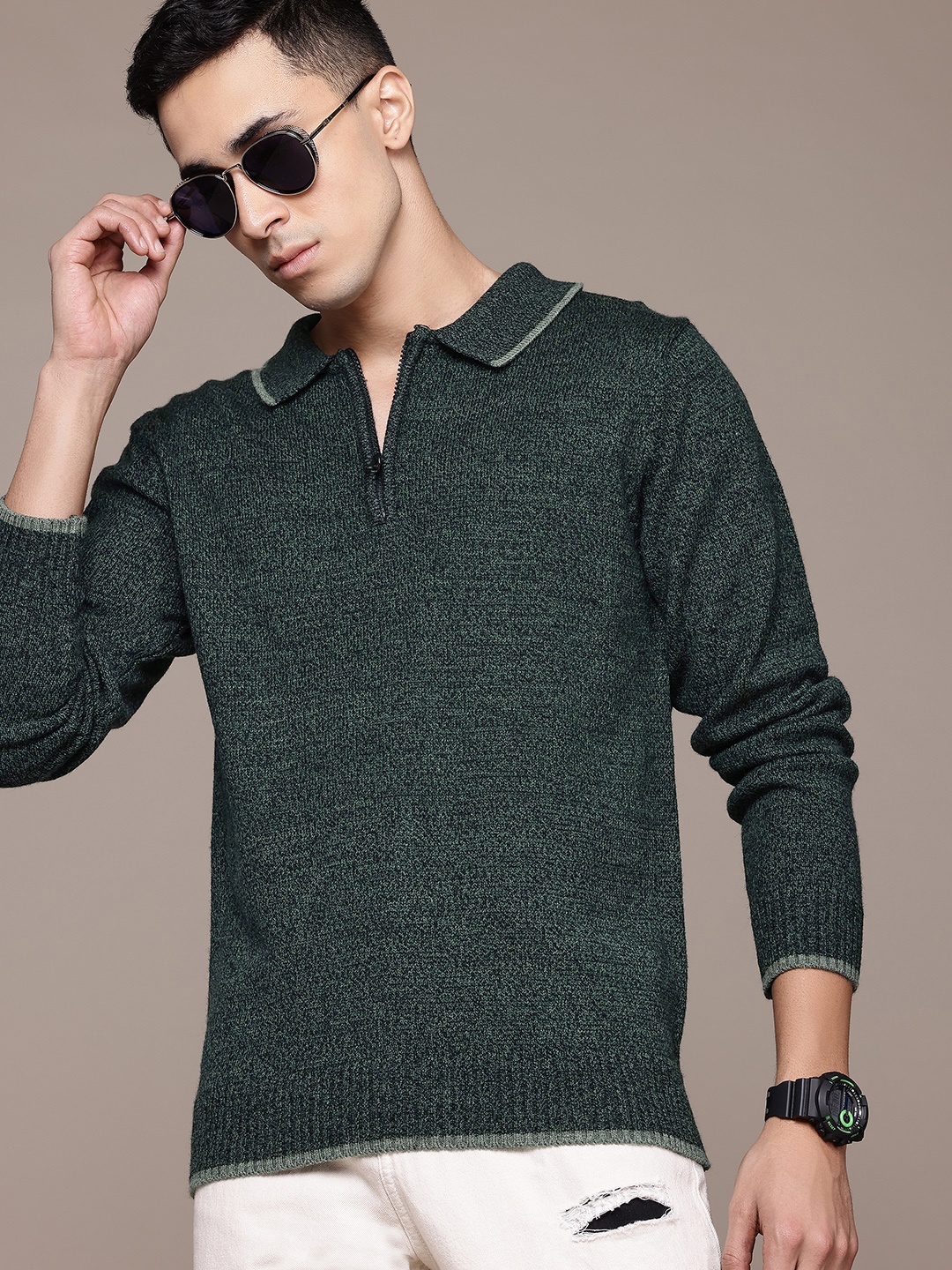 

The Roadster Life Co. Polo Collar Acrylic Pullover, Charcoal