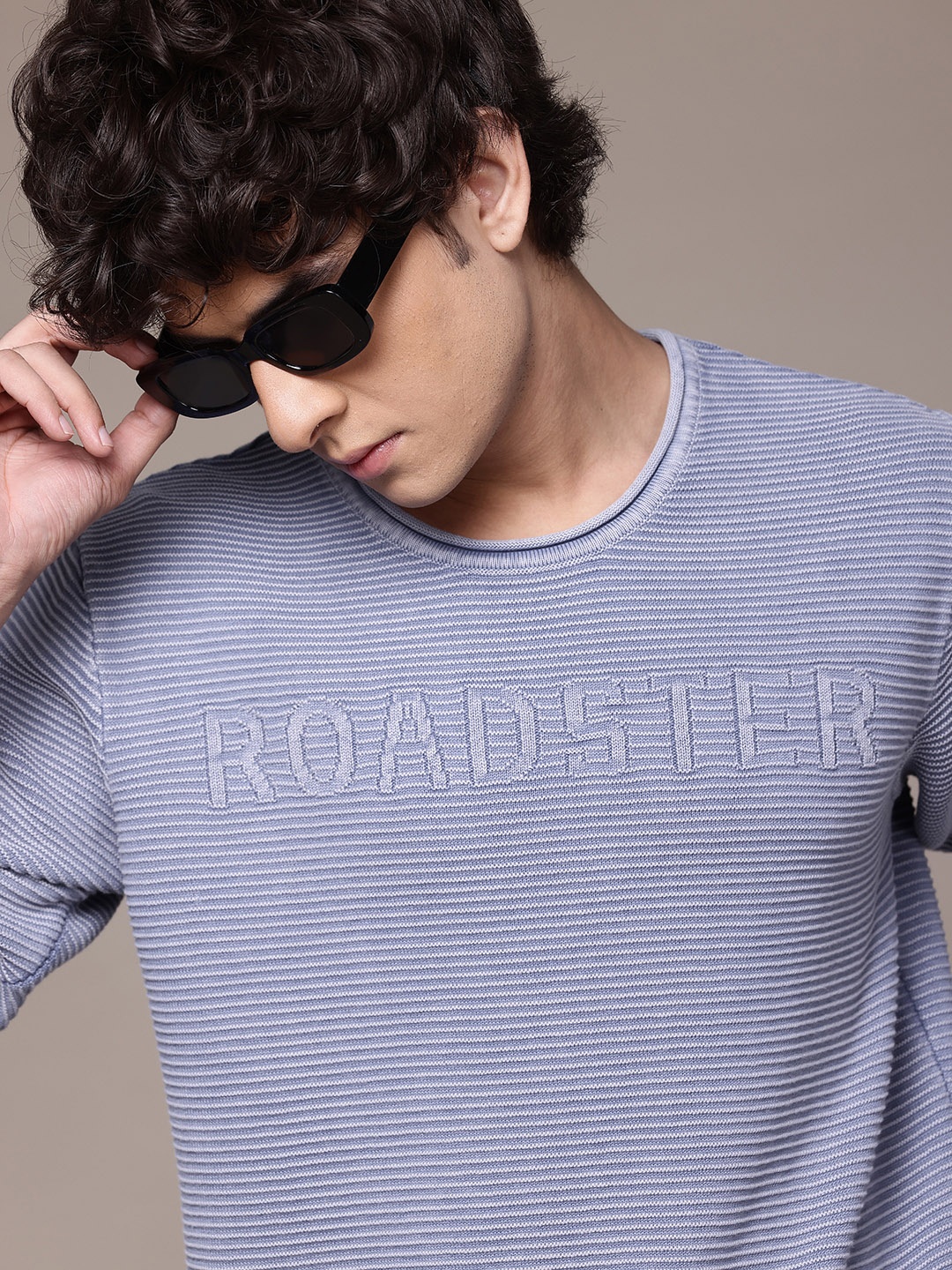 

The Roadster Lifestyle Co. Cotton Ribbed Pullover, Blue