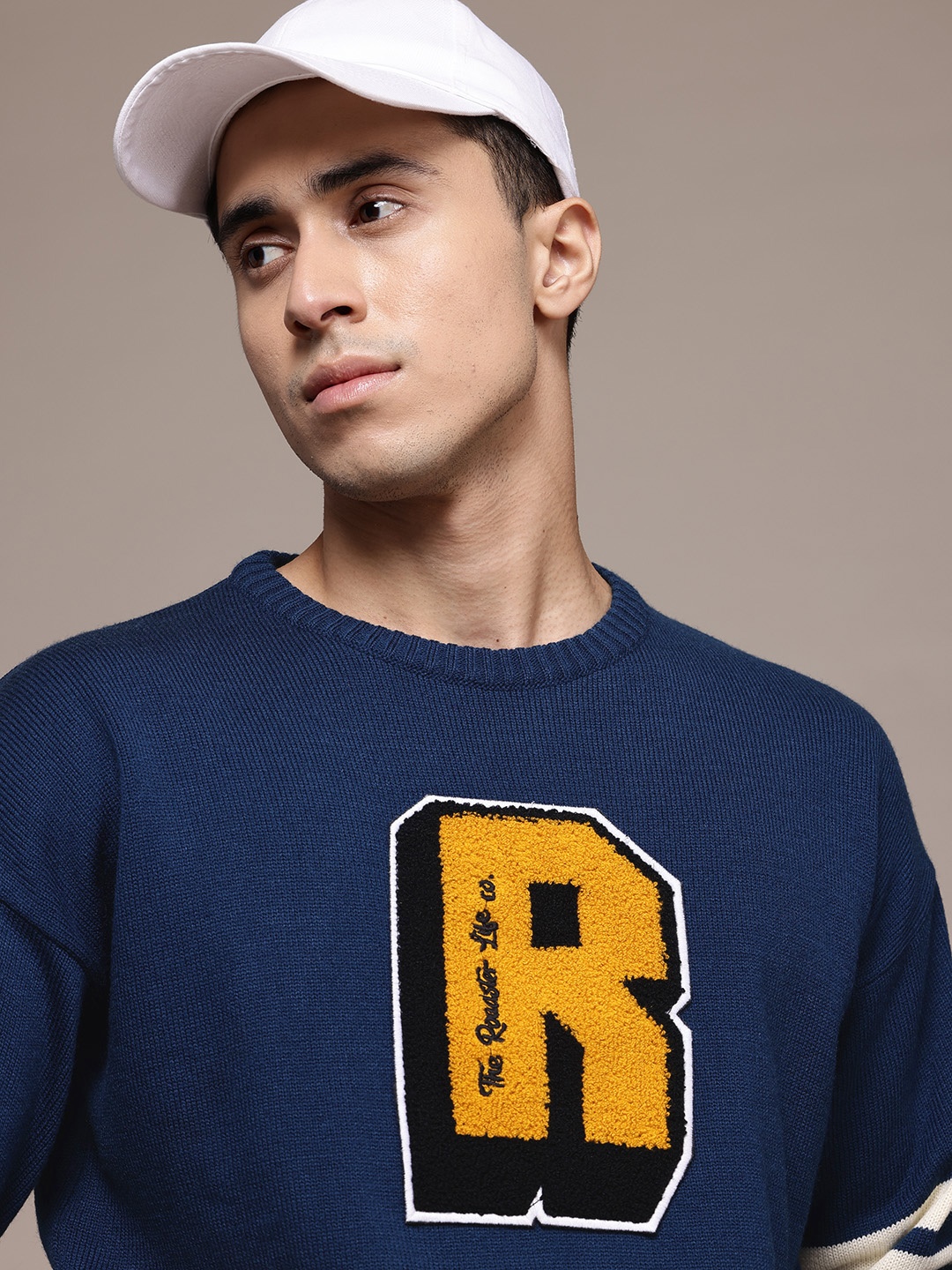 

The Roadster Lifestyle Co. Applique Detail Pullover, Navy blue