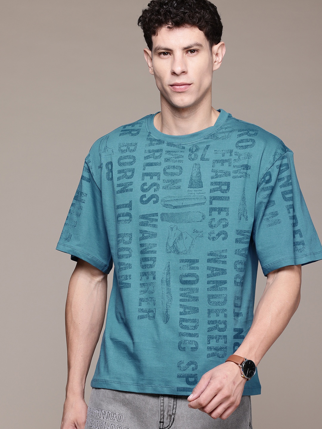 

Roadster Typography Printed T-shirt, Blue