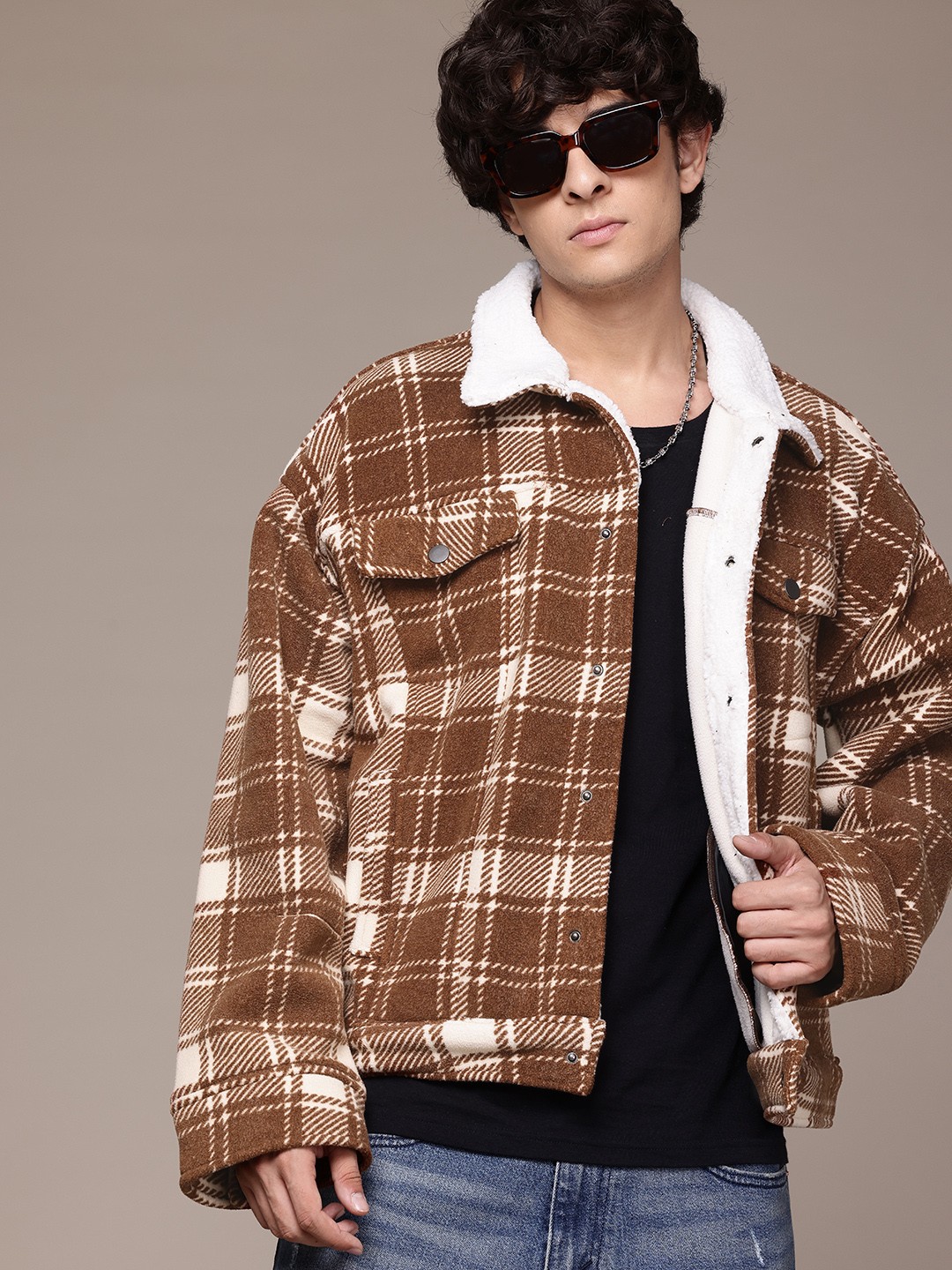 

The Roadster Lifestyle Co. Checked Tailored Jacket, Brown