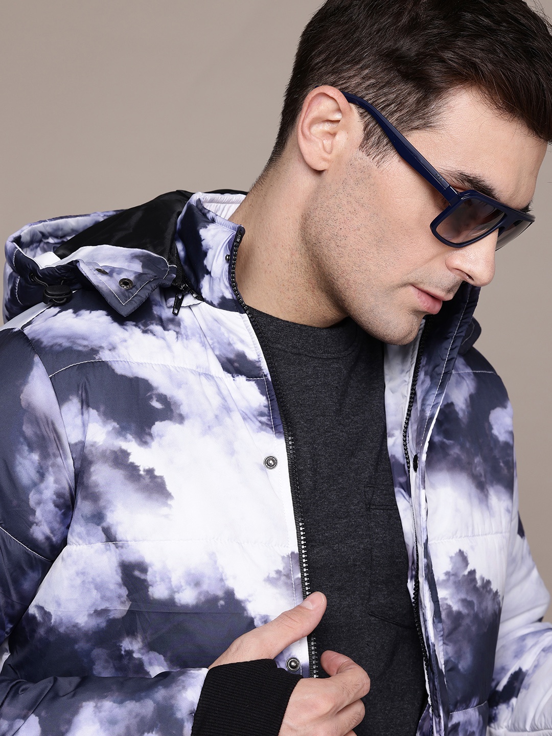 

The Roadster Lifestyle Co. Printed Padded Jacket, Purple