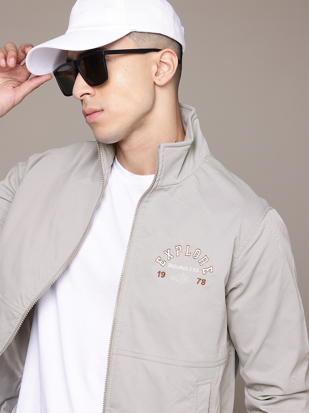 

The Roadster Lifestyle Co. Mock Collar Tailored Jacket, Grey