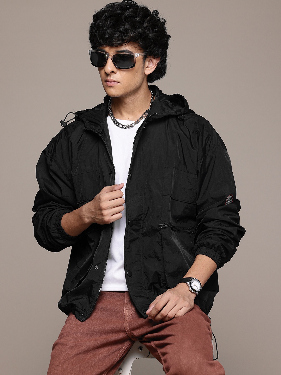 

The Roadster Lifestyle Co. Hooded Tailored Jacket, Black
