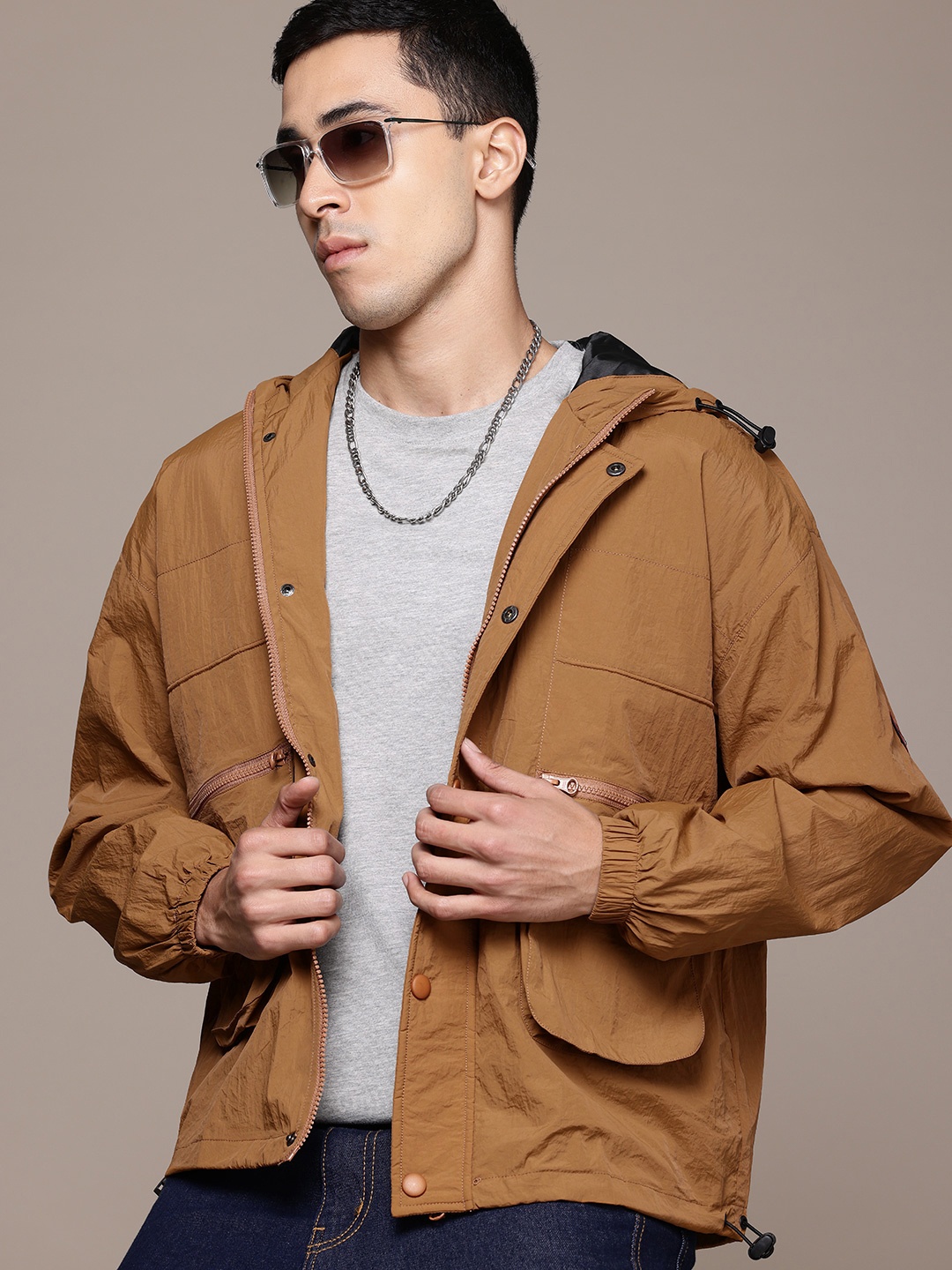 

The Roadster Lifestyle Co. Hooded Tailored Jacket, Rust