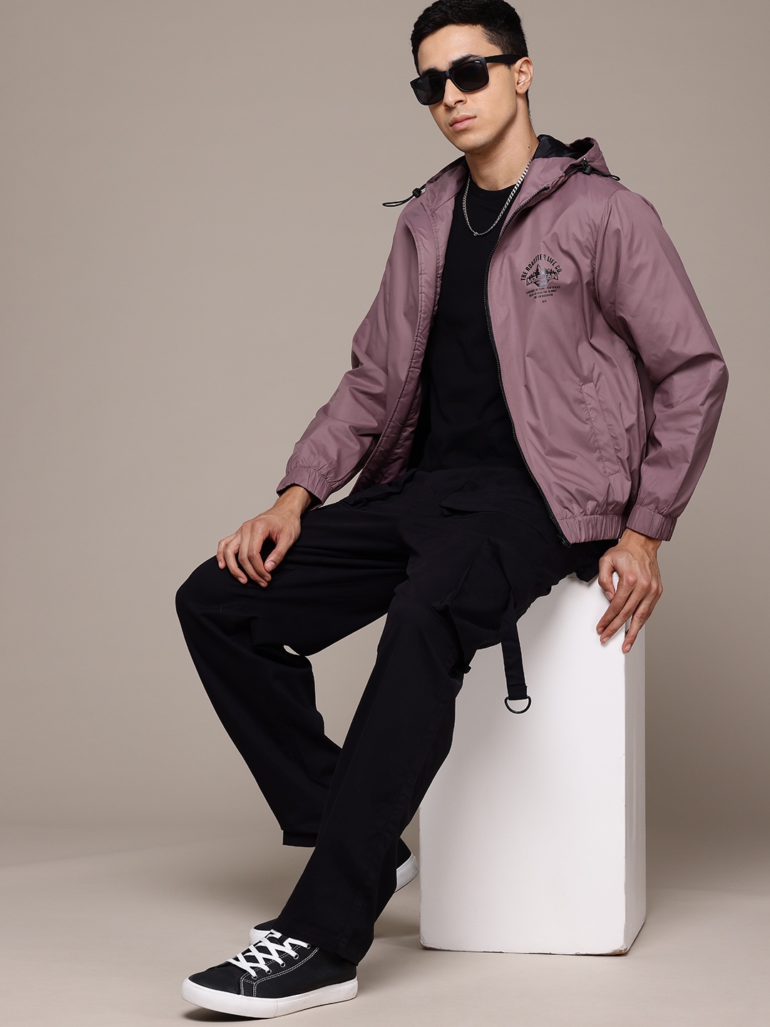 

The Roadster Lifestyle Co. Hooded Tailored Jacket, Mauve
