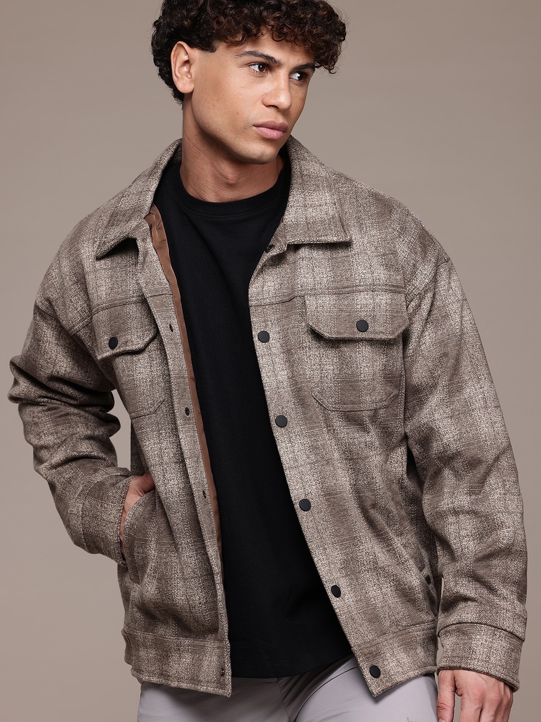 

The Roadster Lifestyle Co. Checked Tailored Jacket, Brown