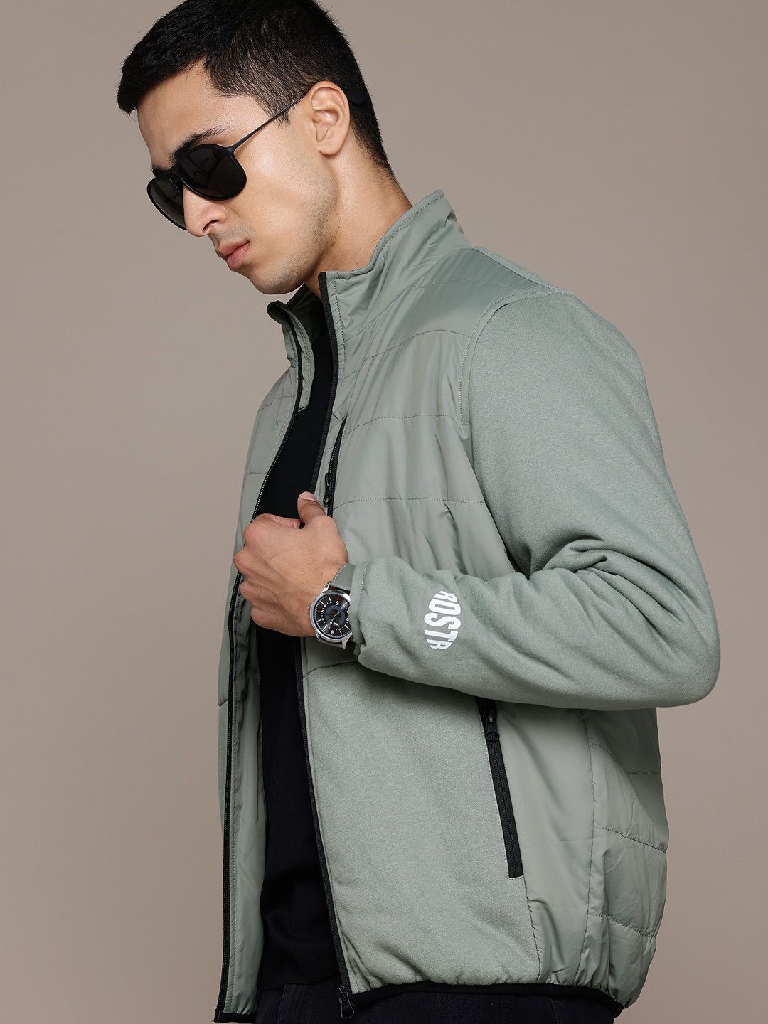 

The Roadster Lifestyle Co. Zip Detail Padded Jacket, Green