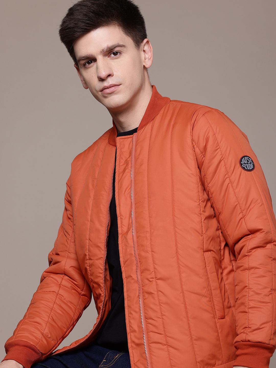 

Roadster The Lifestyle Co. Mock Collar Padded Jacket, Orange