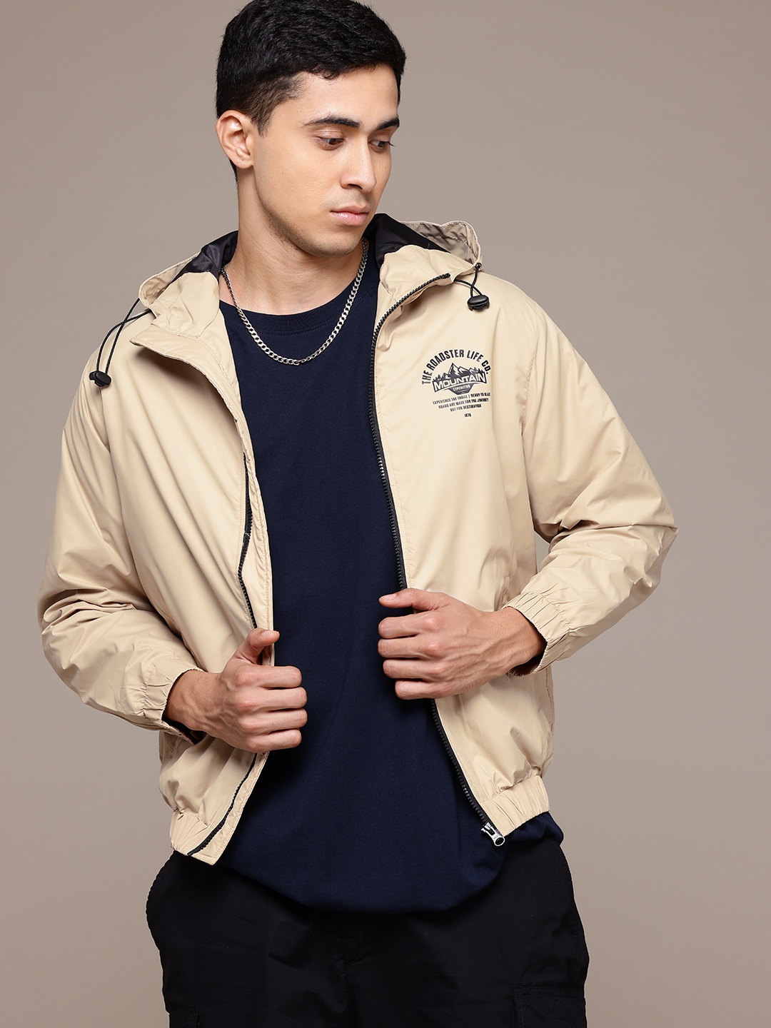 

The Roadster Lifestyle Co. Hooded Tailored Jacket, Beige