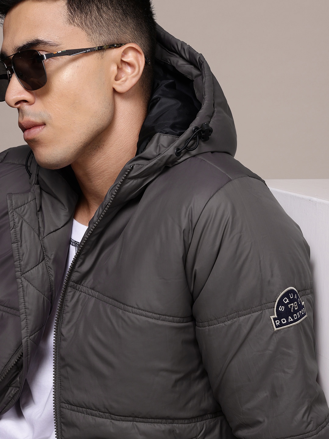 

The Roadster Lifestyle Co. Hooded Padded Jacket, Brown