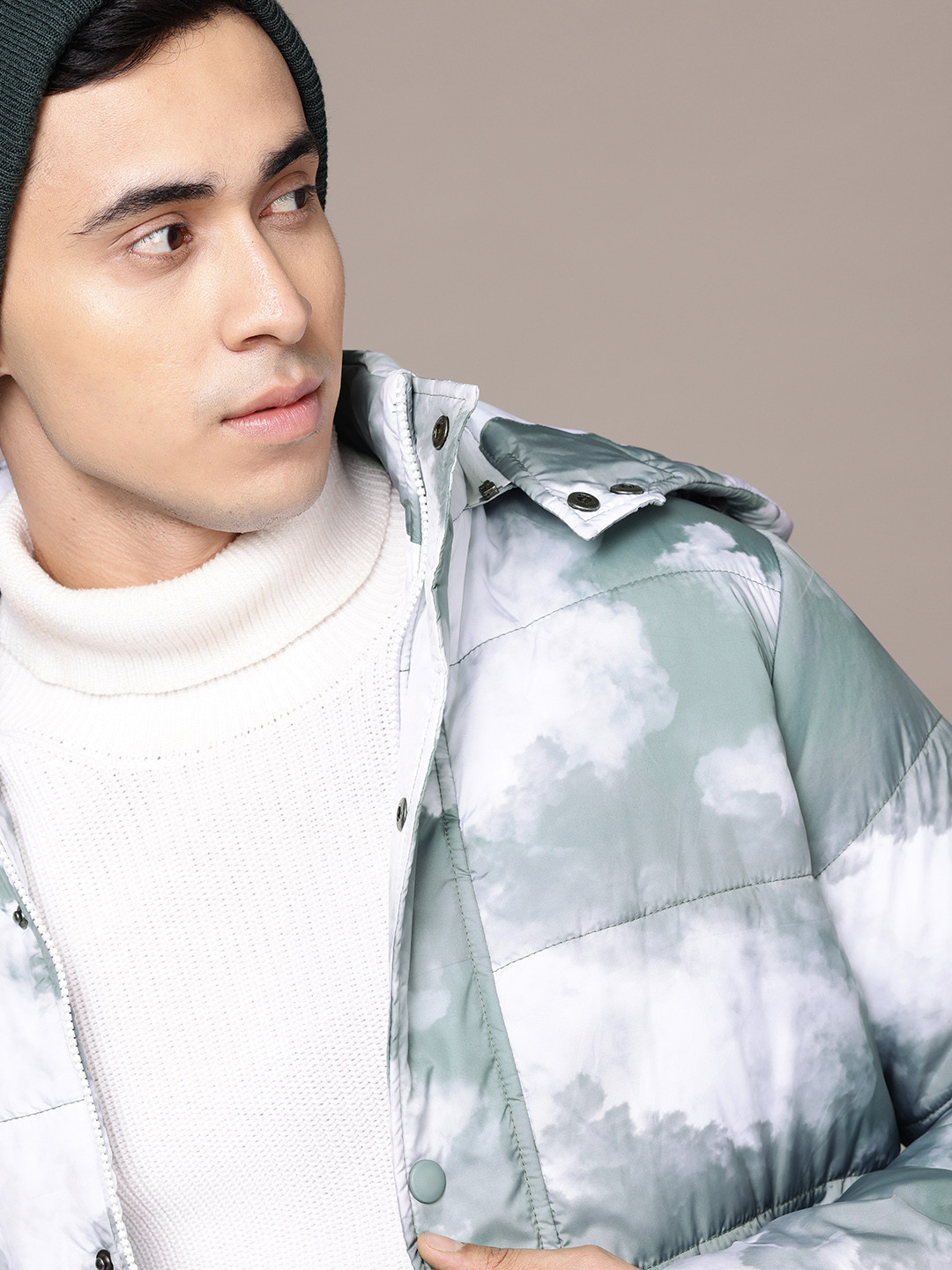 

The Roadster Lifestyle Co. Printed Padded Jacket, Green