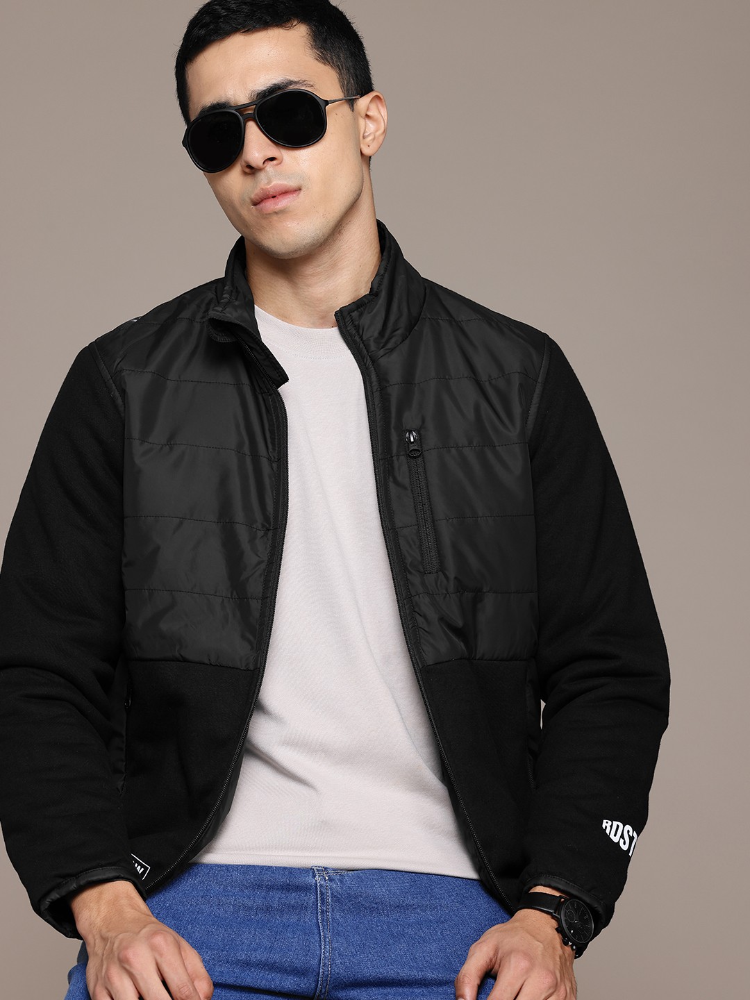 

The Roadster Lifestyle Co. Zip Detail Padded Jacket, Black