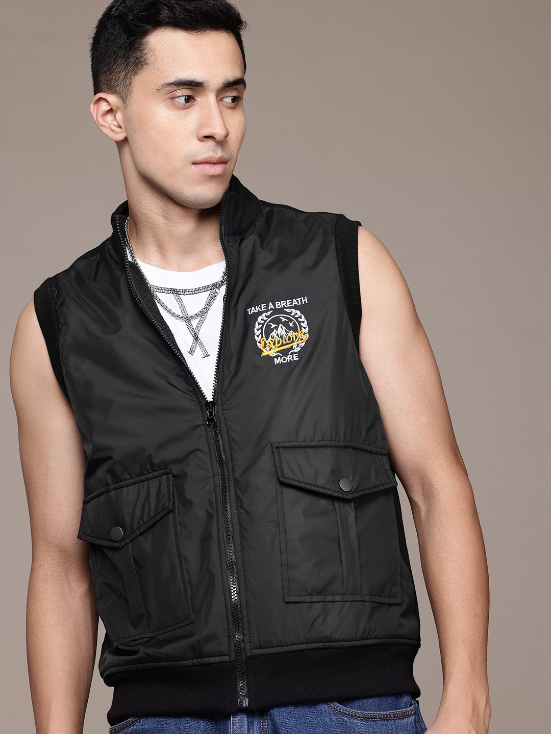 

The Roadster Lifestyle Co. Applique Bomber Jacket, Black