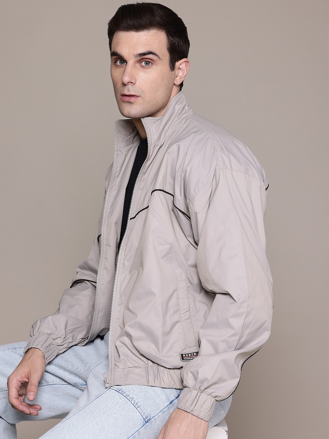 

The Roadster Lifestyle Co. Mock Collar Tailored Jacket, Grey