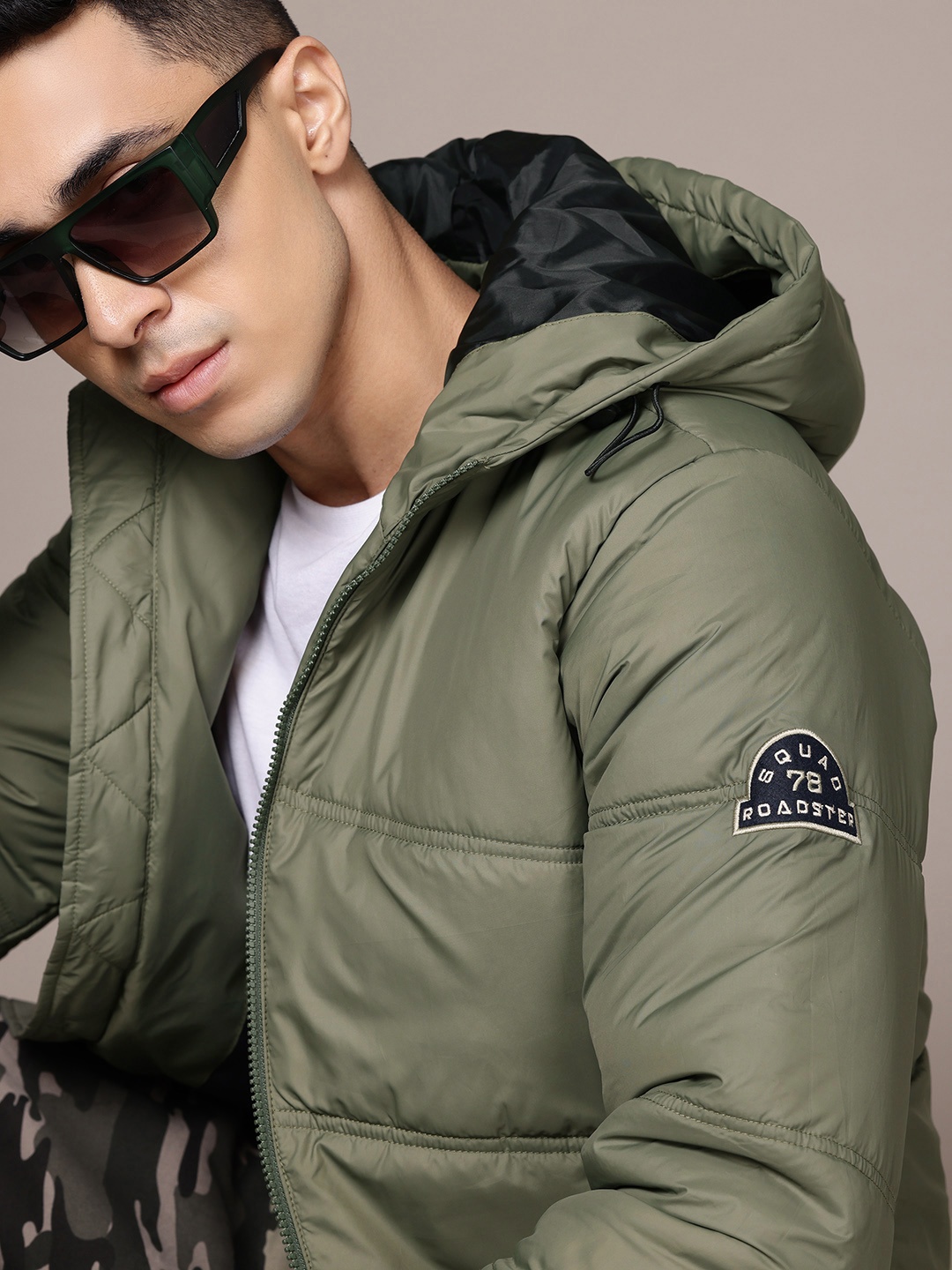 

The Roadster Lifestyle Co. Hooded Padded Jacket, Olive