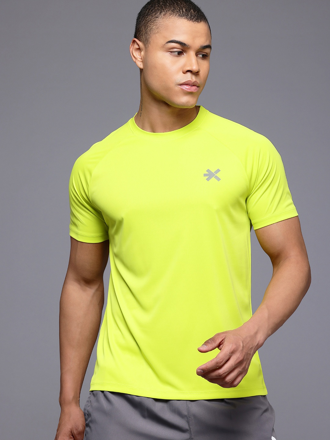 

HRX by Hrithik Roshan Rapid-Dry Running T-shirt, Fluorescent green