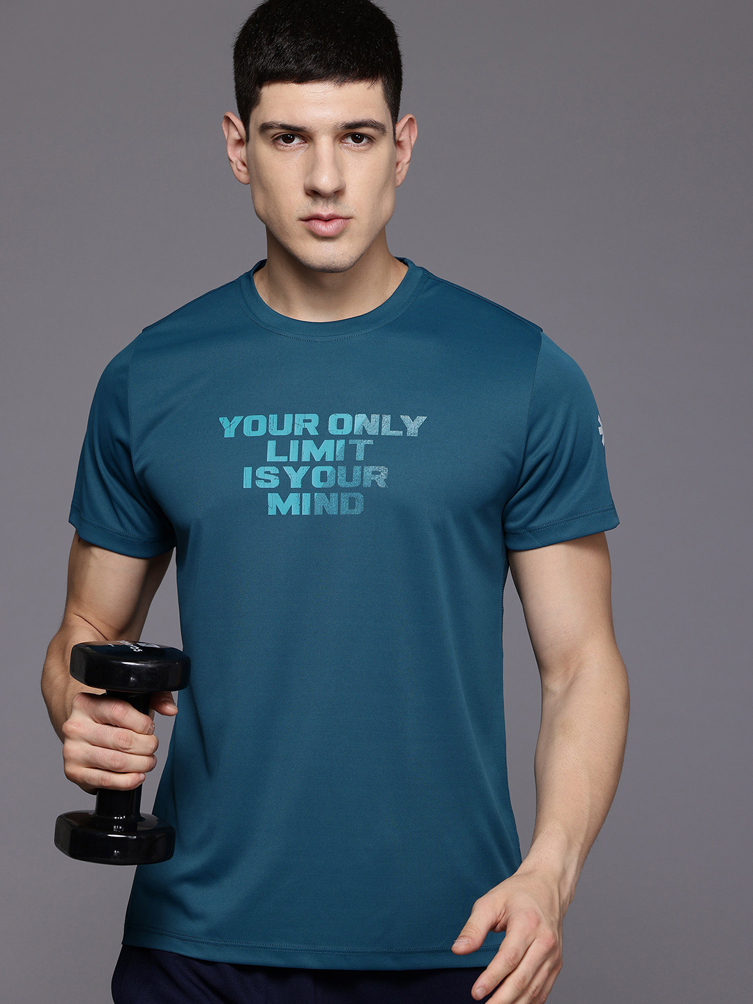 

HRX by Hrithik Roshan Typography Print Training T-shirt, Teal