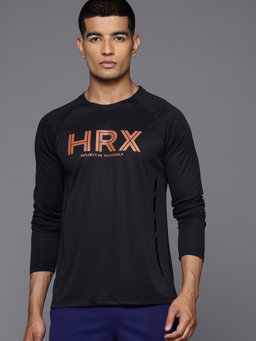 

HRX by Hrithik Roshan Printed Rapid-Dry Training T-shirt, Black