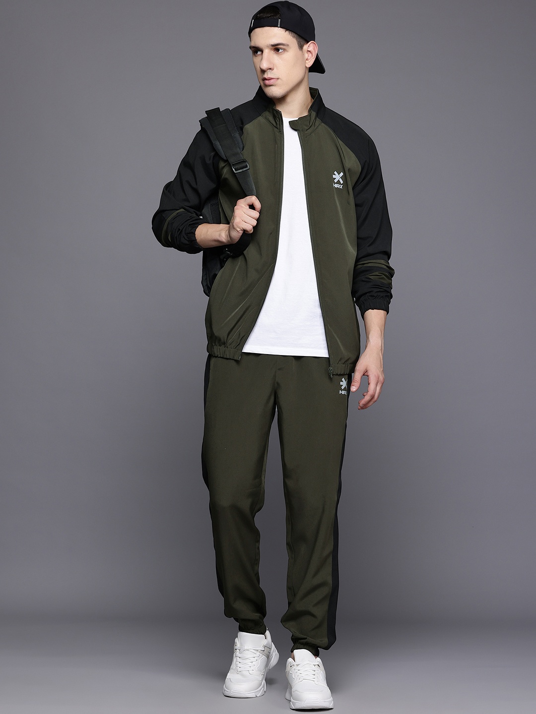 

HRX by Hrithik Roshan Men Rapid-Dry Lifestyle Track Suit, Olive