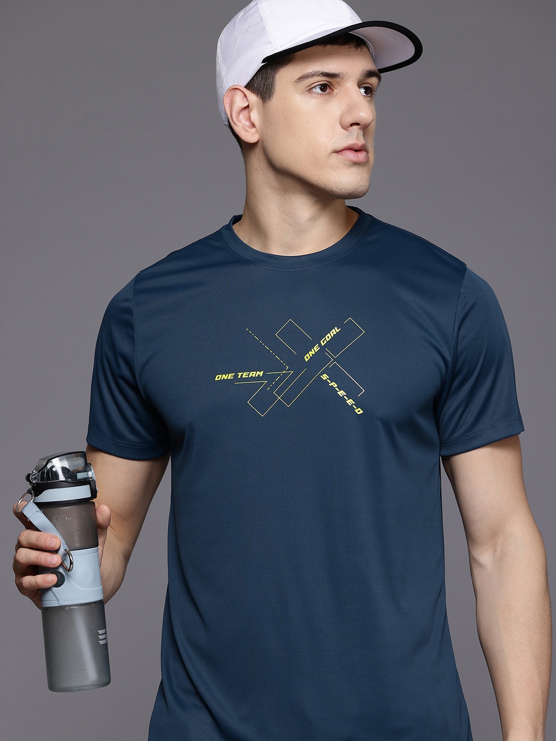 

HRX by Hrithik Roshan Printed Running T-shirt, Navy blue