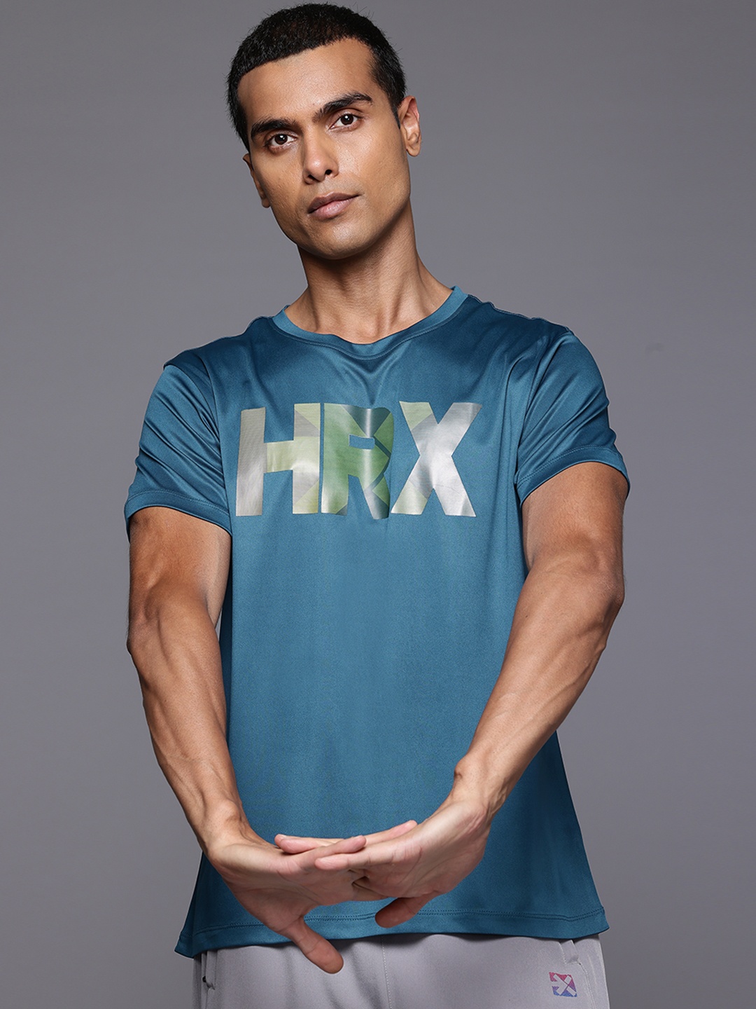 

HRX by Hrithik Roshan Rapid-Dry Training T-shirt, Teal