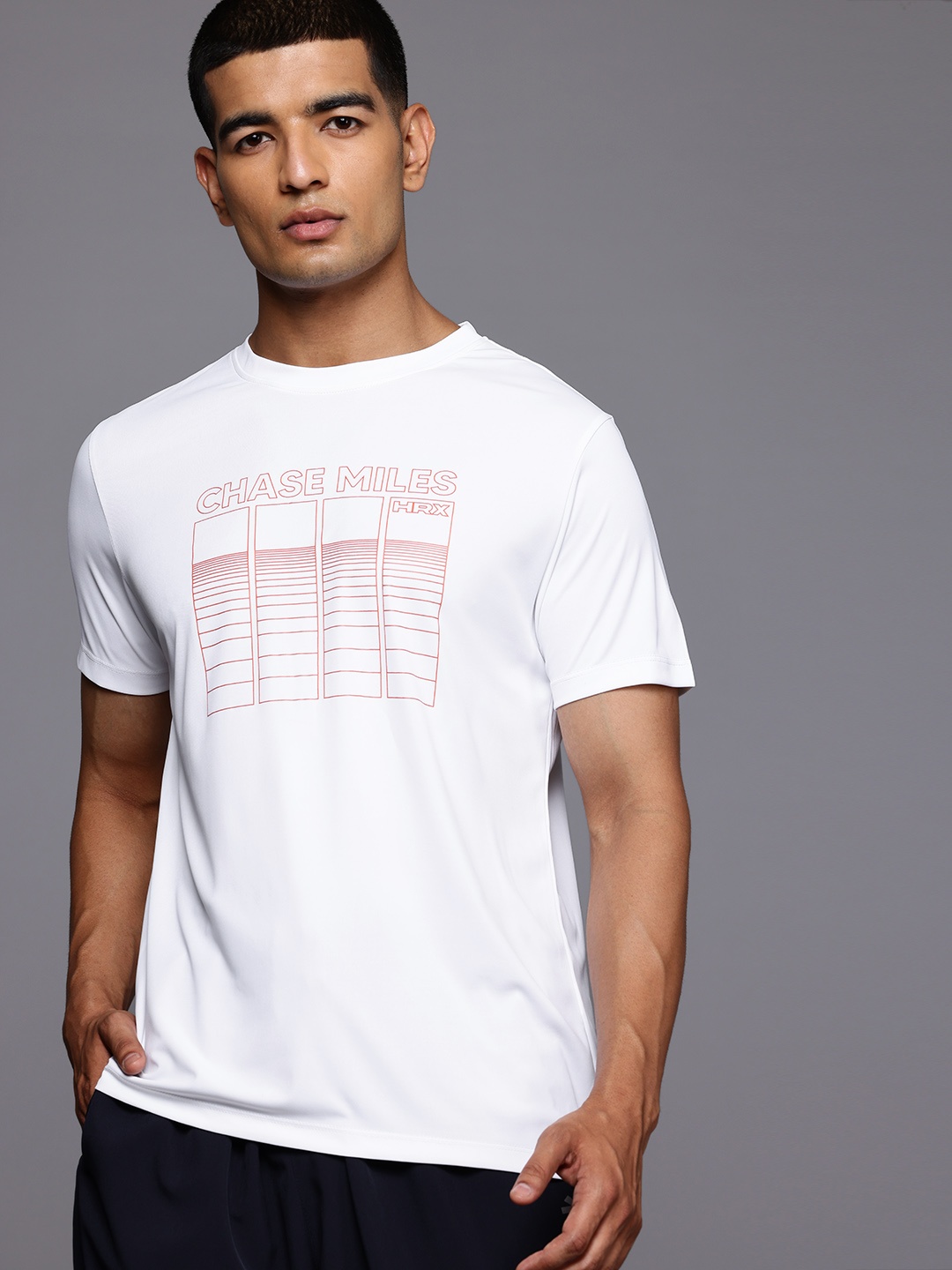

HRX by Hrithik Roshan Rapid-Dry Printed Running T-shirt, White
