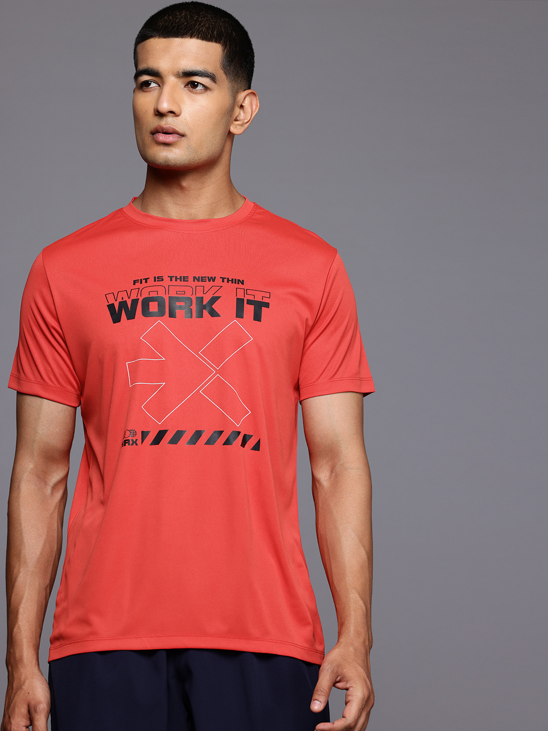 

HRX by Hrithik Roshan Rapid-Dry Printed Running T-shirt, Red