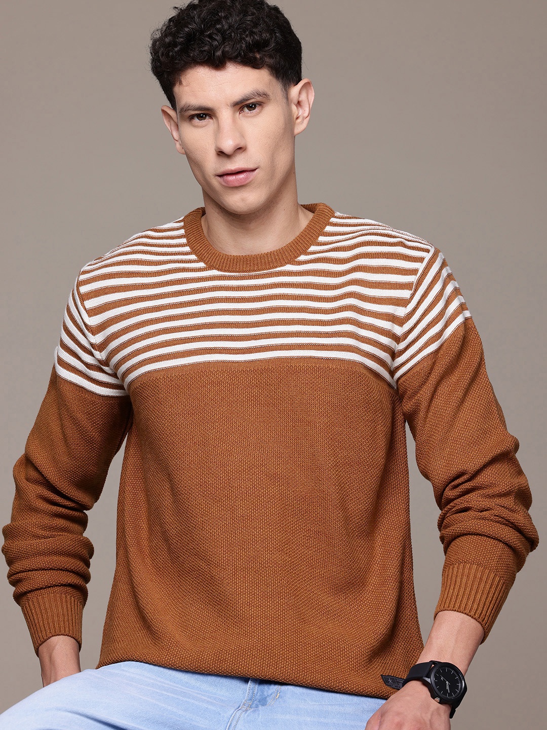 

Roadster Striped Pullover, Brown