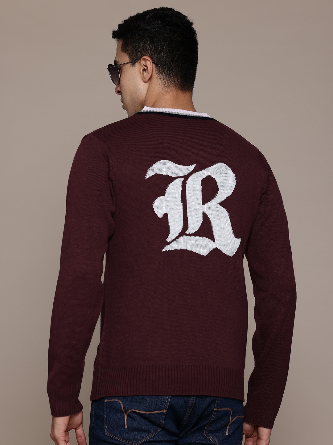 

The Roadster Lifestyle Co. Men Typography Pullover, Burgundy