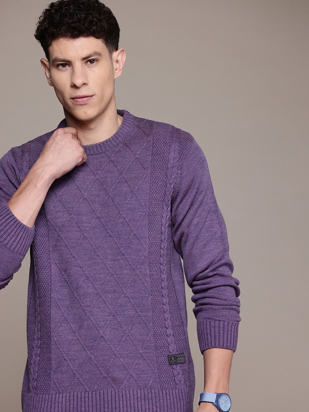 

The Roadster Lifestyle Co. Self-Designed Acrylic Pullover, Purple