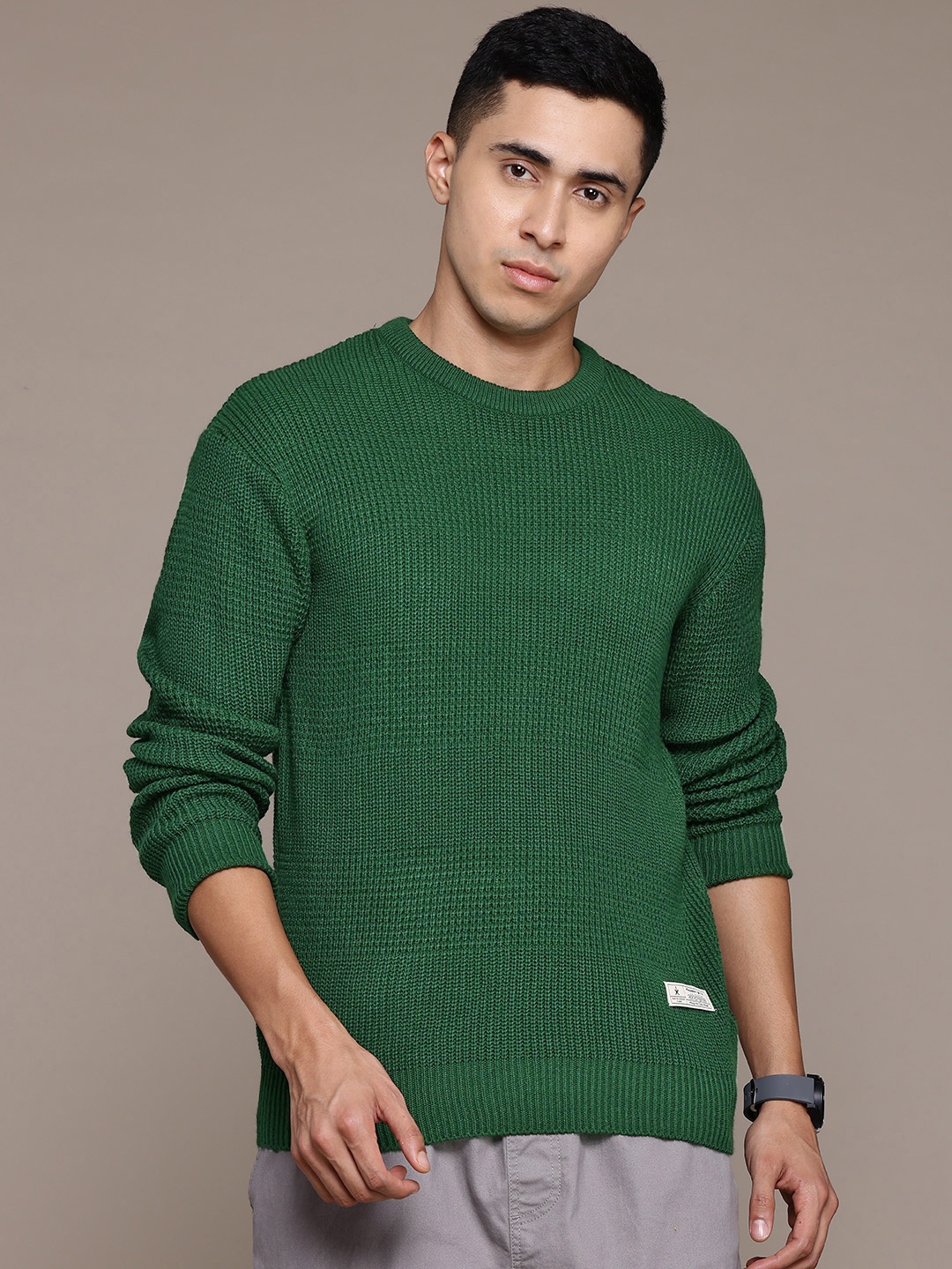 

The Roadster Lifestyle Co Knitted Pullover, Green