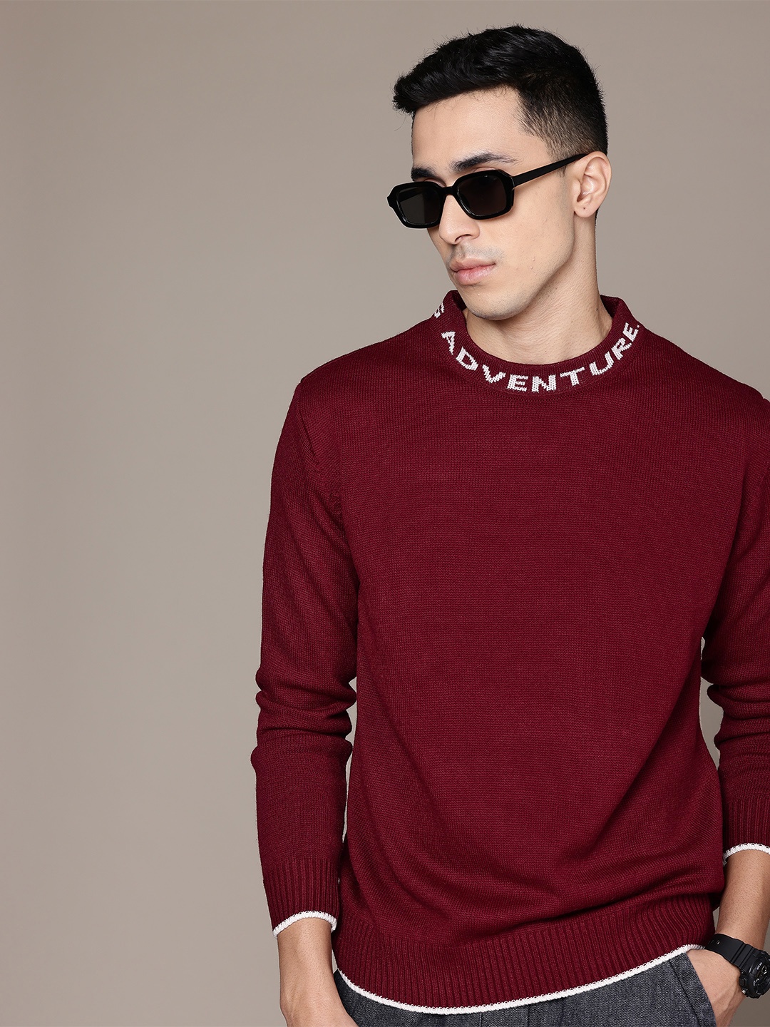 

The Roadster Lifestyle Co. Solid Acrylic Pullover, Maroon