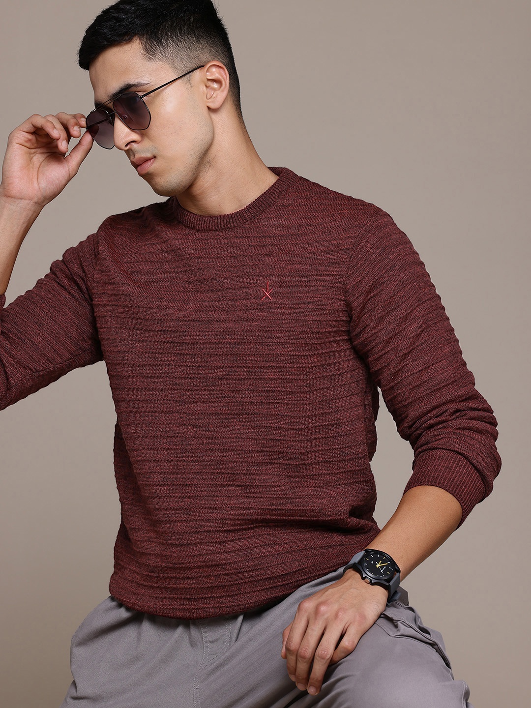 

The Roadster Lifestyle Co Knitted Pullover, Rust