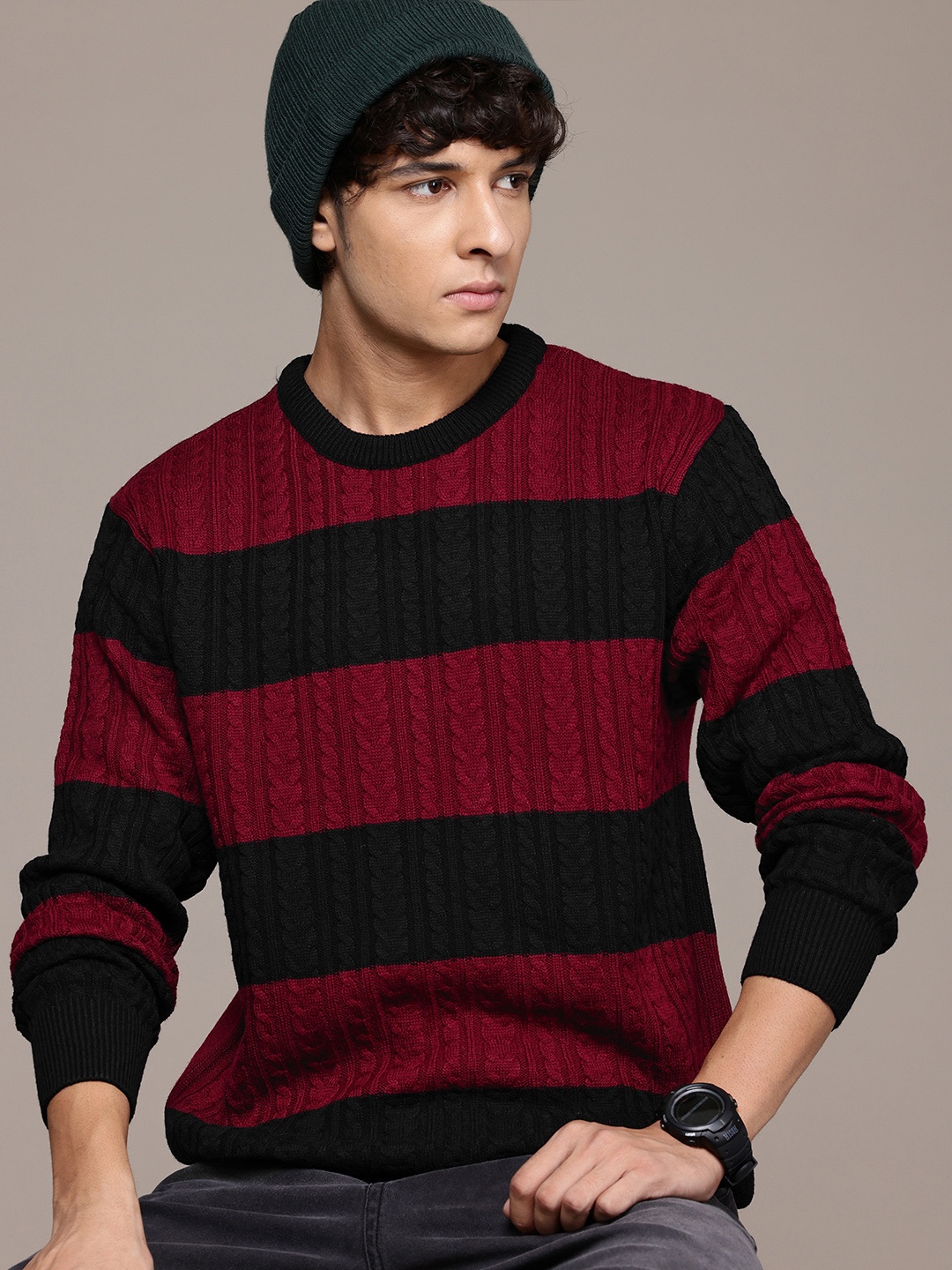 

The Roadster Lifestyle Co. Striped Pullover, Red