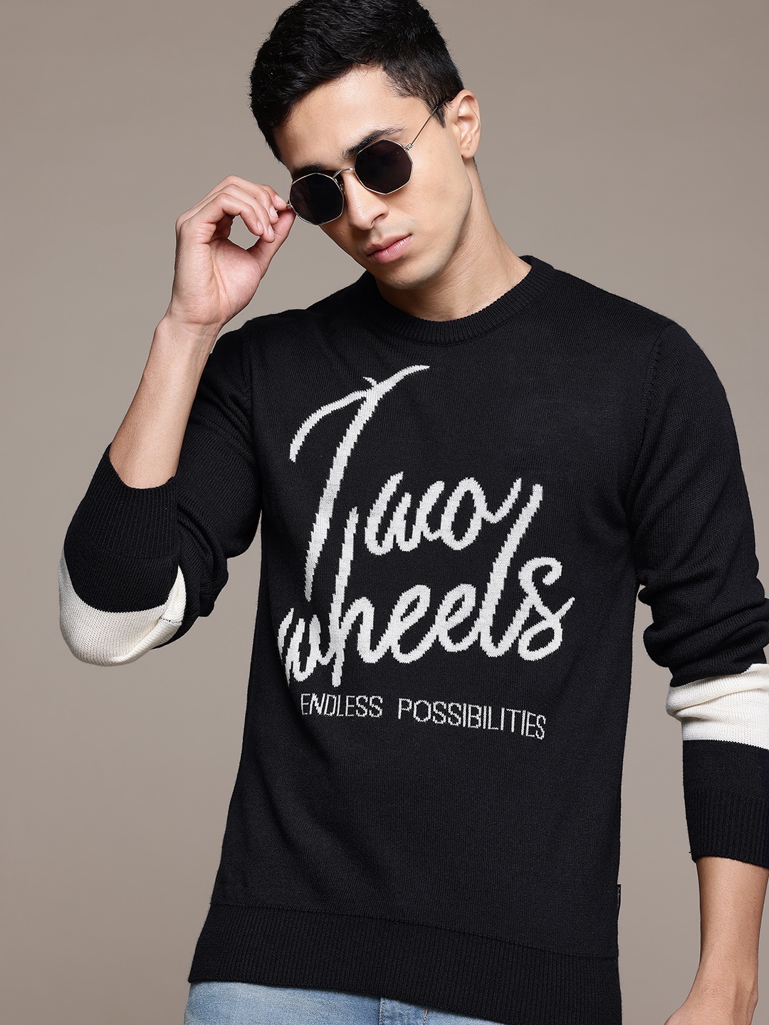 

The Roadster Lifestyle Co. Acrylic Typography Pullover, Navy blue