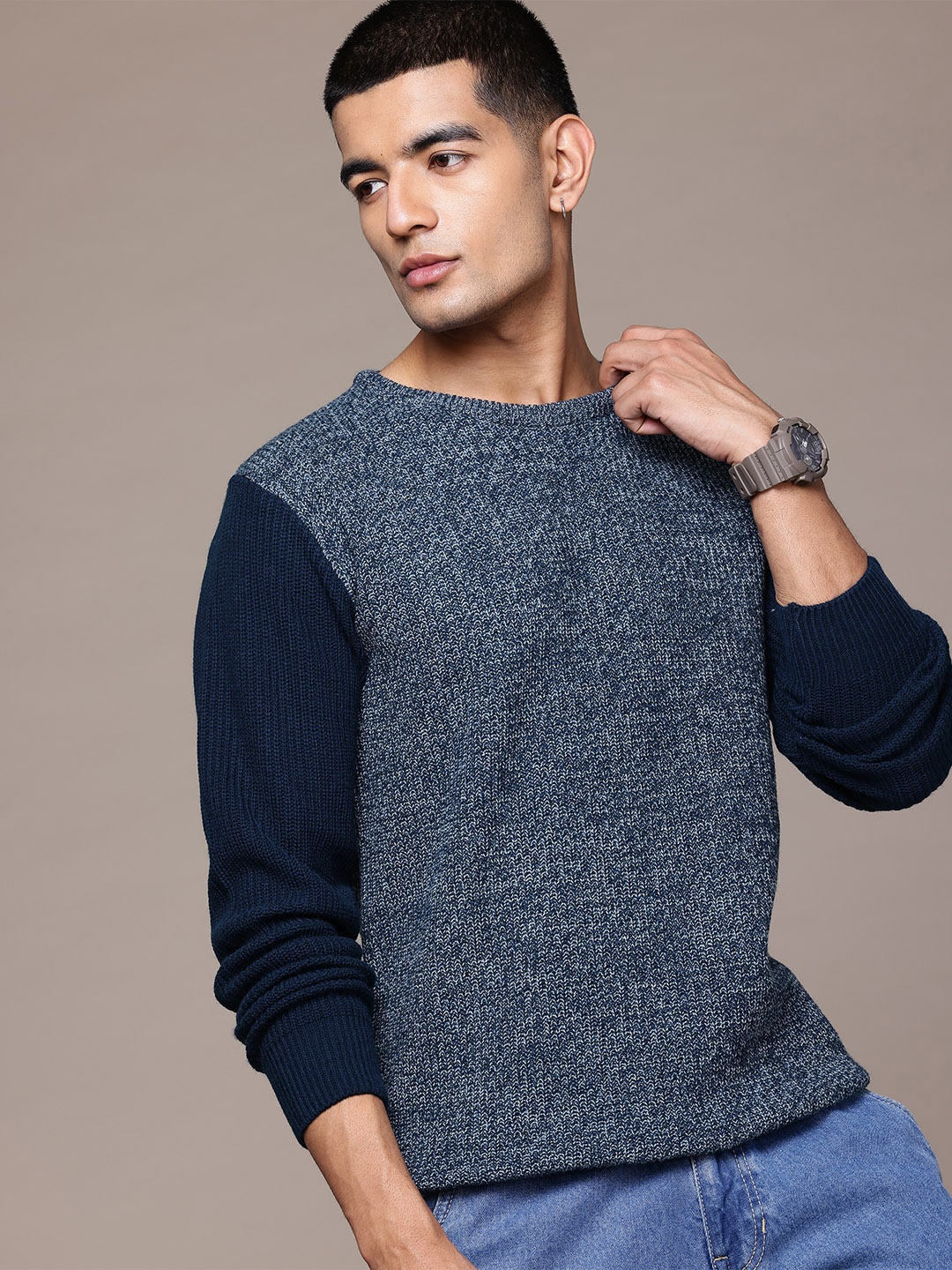 

The Roadster Lifestyle Co. Melange Contrast Sleeve Pullover, Teal